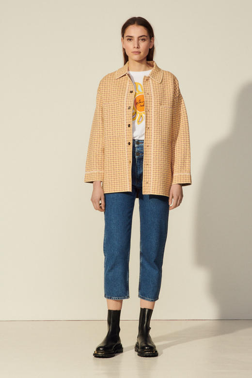 sandro    衬衫领花呢开衫JPY带授权招加盟代理 商品图3