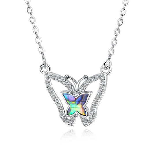 noidentity温柔精致天然宝石蝴蝶锁骨毛衣链冬日百搭圣诞限定项链 商品图4