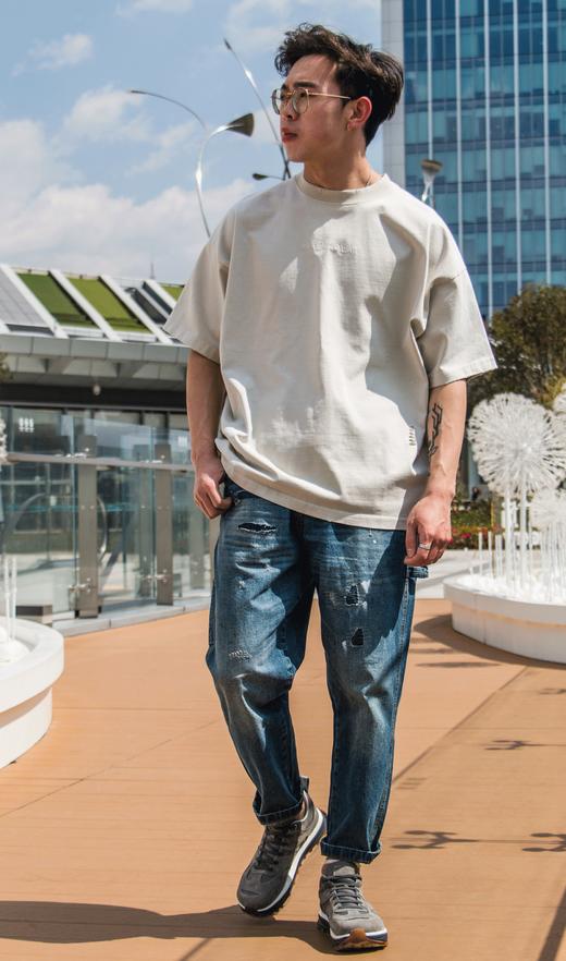 DEC B119331349 男士纯棉牛仔裤宽松蓝色牛仔裤 商品图1