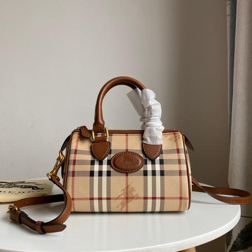 B家中古战马格子波士顿枕头包 商品图0