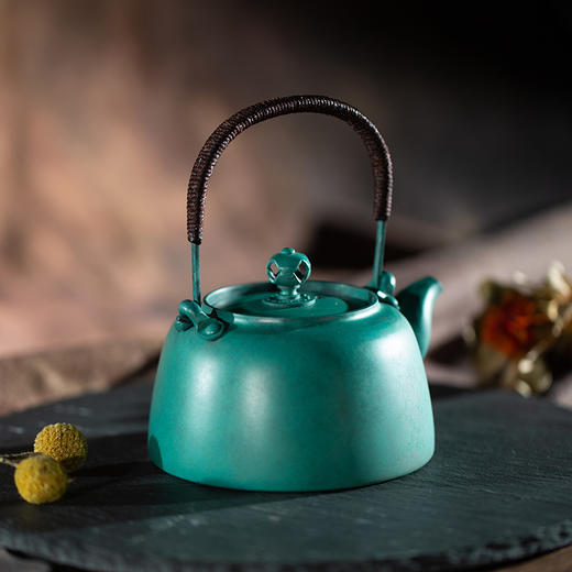【一壶春色】朱炳仁铜 欢喜壶   茶壶铜工艺品装饰品茶具朱炳·铜 紫铜 燕喜壶 新品非遗家居茶道手工铜壶 商品图3