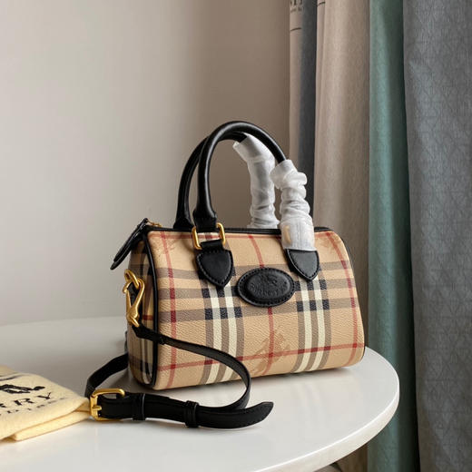 B家中古战马格子波士顿枕头包 商品图1