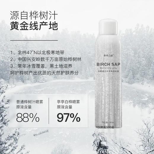 【白桦树汁补水保湿喷雾】含量高达97%　亭亭白桦　天然小分子补水祛痘印植物精华 商品图5
