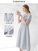famecoco范可儿法式连衣裙女夏季v领泡泡袖长裙F213FA037 商品缩略图2