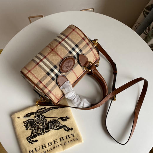 B家中古战马格子波士顿枕头包 商品图4