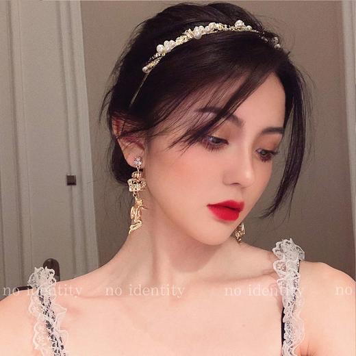 no identity 复古巴洛克宫廷头发箍高级感珍珠金色发卡头饰新款女 商品图3