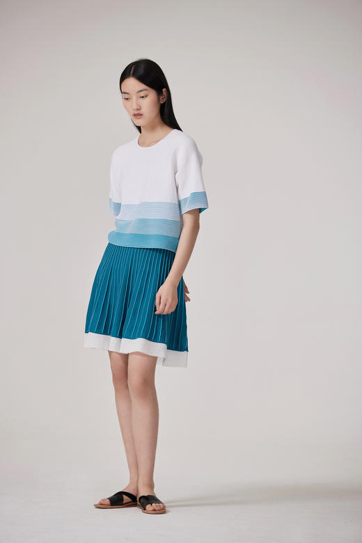  春夏 针织百褶A字短裙 SJS93W014N 商品图2