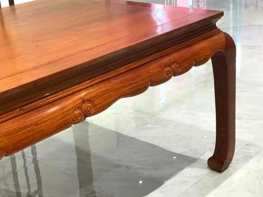 红桥红 家具严选 缅甸花梨（大果紫檀）【212 有束腰 卷纹马蹄腿 画桌】 商品图8