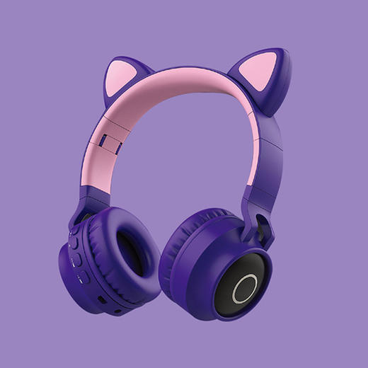 【耳机】猫耳朵头戴式蓝牙耳机 无线发光耳机电脑电竞耳麦 商品图2