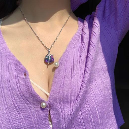 noidentity 超闪水晶十字架爱心精致锁骨链简约项链女情人节限定 商品图3