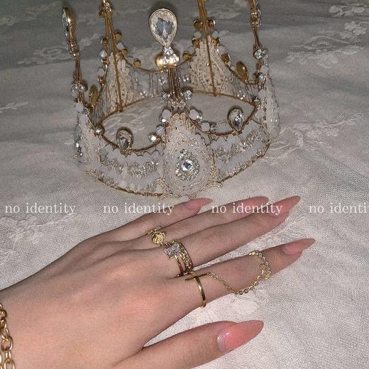 no identity 独立设计925银十字架玫瑰欧美度假风链条关节戒指 商品图0