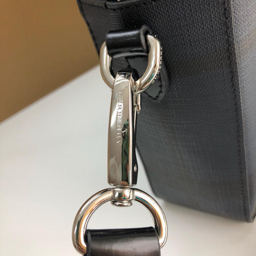 B家官网新款London 格纹公文包-黑蓝 商品图3