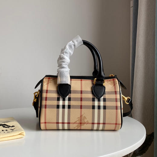 B家中古战马格子波士顿枕头包 商品图3