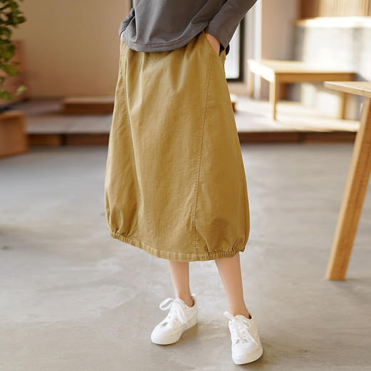 【穿出女神范！】日系文艺棉系半身裙 减龄显瘦 柔软质地 百搭A字裙 商品图5