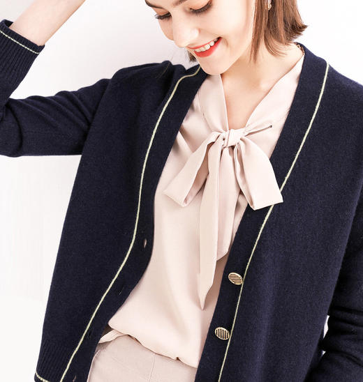 【小香风针织衫外套】慵懒风V领 宽松舒适 轻奢气质 多色多码 商品图0