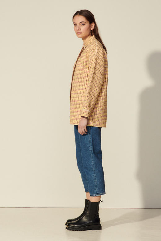 sandro    衬衫领花呢开衫JPY带授权招加盟代理 商品图4