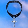 原创设计手工基督真皮十字架choker赛博朋克项圈 商品缩略图2