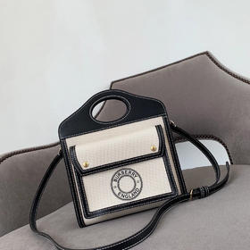 Burberry黑色pocket包log圆款