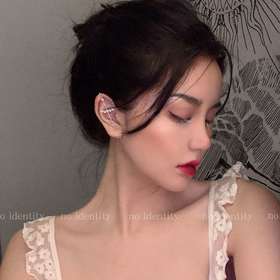 noidentity 温柔精致慵懒少女心超闪锆石金色耳环耳骨夹女2020新