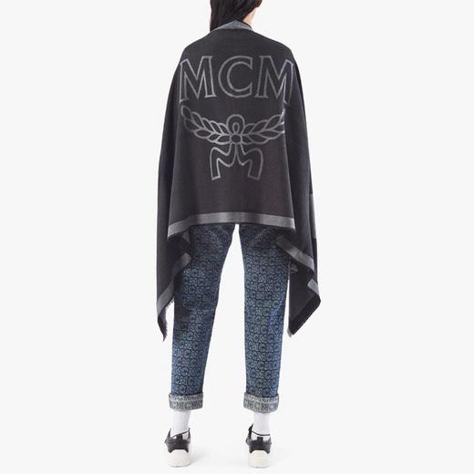 MCM 女士秋冬新品保暖经典Logo羊毛披肩围巾   MEFAAMM03-BK001 商品图4