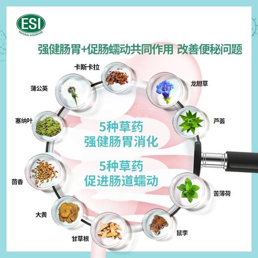 【保税直邮 郑州保税】意大利ESI草本清肠片100粒排宿便膳食纤维片 商品图4