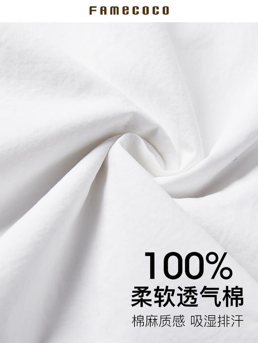 famecoco范可儿法式连衣裙女夏季v领泡泡袖长裙F213FA037 商品图4