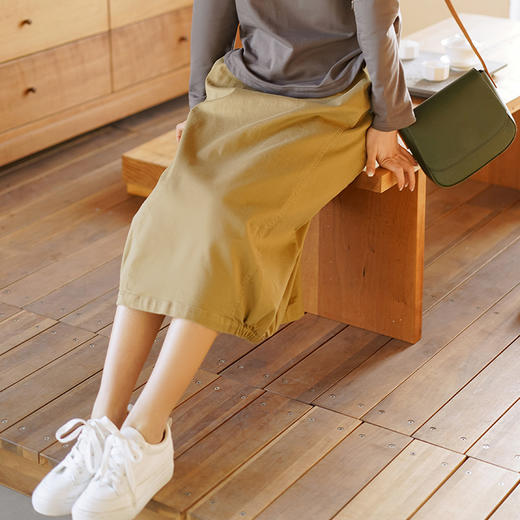【穿出女神范！】日系文艺棉系半身裙 减龄显瘦 柔软质地 百搭A字裙 商品图1