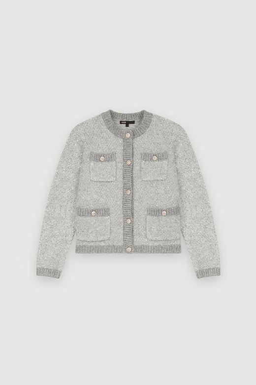 sandro       花呢天鹅绒立领开襟衫JPY带授权招加盟代理 商品图2