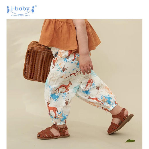 【39.9元任选2件单件不退】【73码断码秒杀】i-baby 珍稀国宝系列 恒温儿童纱布防叮咬裤 透气春装夏季薄款女童宝宝男装WWF联名款 商品图2