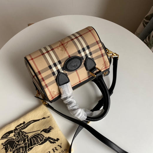 B家中古战马格子波士顿枕头包 商品图4