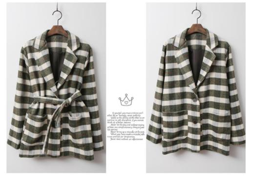 catsonepiece   羊毛格纹外套半外套JPY带授权招加盟代理 商品图2