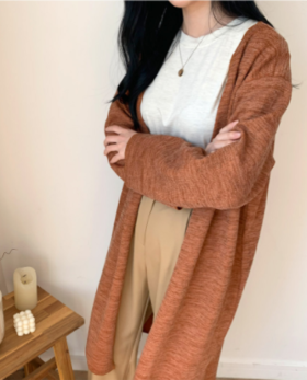 getitme     颜色底纹宽松版型无色长款开衫JPY带授权招加盟代理