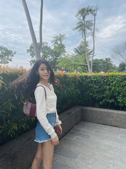 coach swinger麻将包腋下包-蓝色/酒红 商品图1