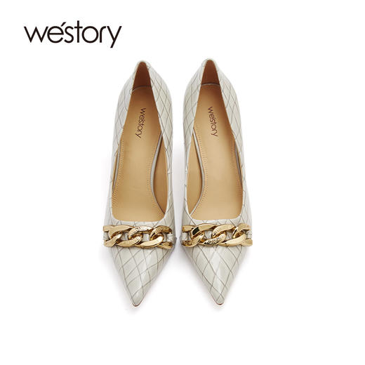 westory高跟鞋女春季新款尖头细跟婚鞋新娘鞋宴会52631 商品图3