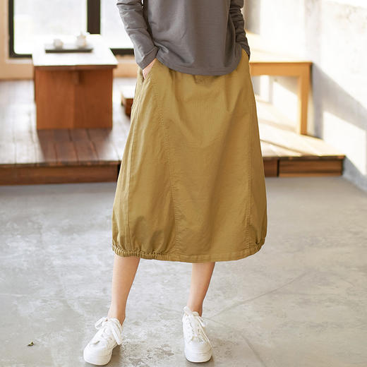 【穿出女神范！】日系文艺棉系半身裙 减龄显瘦 柔软质地 百搭A字裙 商品图3
