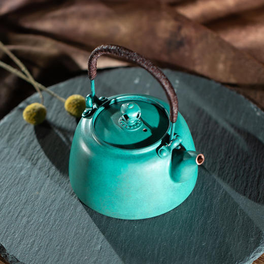 【一壶春色】朱炳仁铜 欢喜壶   茶壶铜工艺品装饰品茶具朱炳·铜 紫铜 燕喜壶 新品非遗家居茶道手工铜壶 商品图2