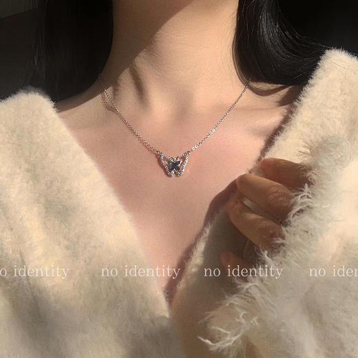 noidentity温柔精致天然宝石蝴蝶锁骨毛衣链冬日百搭圣诞限定项链 商品图0