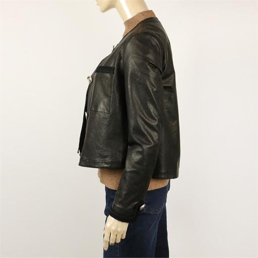 Ecolie   无领纽扣装饰羊皮短外套JPY带授权招加盟代理 商品图2