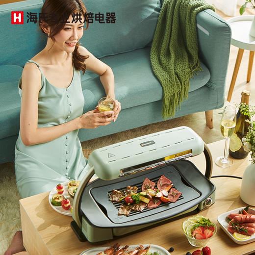 海氏V6无烟烤肉盘 电烤盘电烤炉家用烧烤炉烤肉炉烤串机照烧快烤炉 商品图3