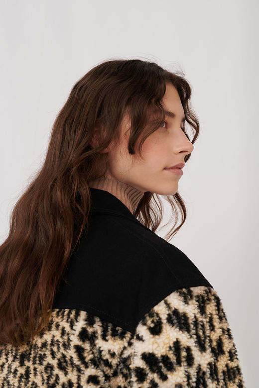 maje    豹纹抓绒夹克JPY带授权招加盟代理 商品图2