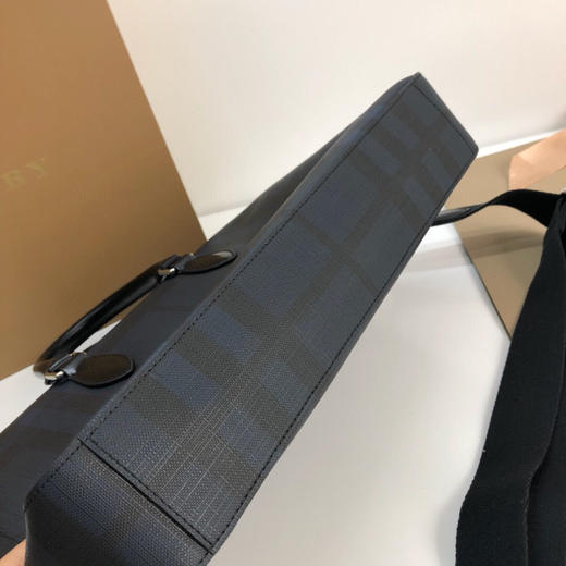 B家官网新款London 格纹公文包-黑蓝 商品图8