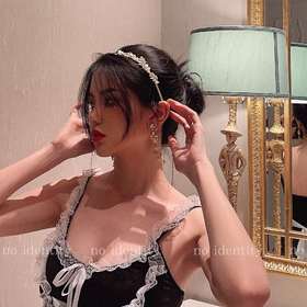 no identity 复古巴洛克宫廷头发箍高级感珍珠金色发卡头饰新款女
