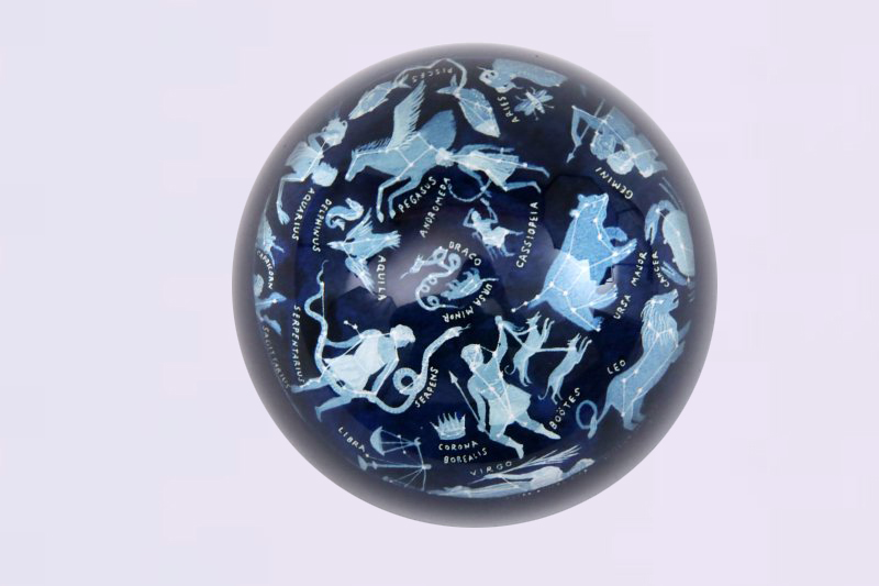 2020占星兔中国风ins书画水晶镇纸创意水晶玻璃镇纸半球透明纸镇摆件