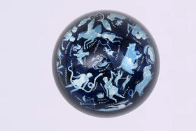 2020占星兔中国风ins书画水晶镇纸创意水晶玻璃镇纸半球透明纸镇摆件