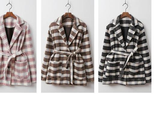 catsonepiece   羊毛格纹外套半外套JPY带授权招加盟代理 商品图1