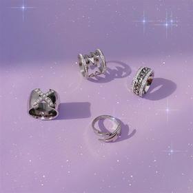 noidentity原创小众概念设计闪电戒指组合嘻哈街头不锈钢套戒情侣