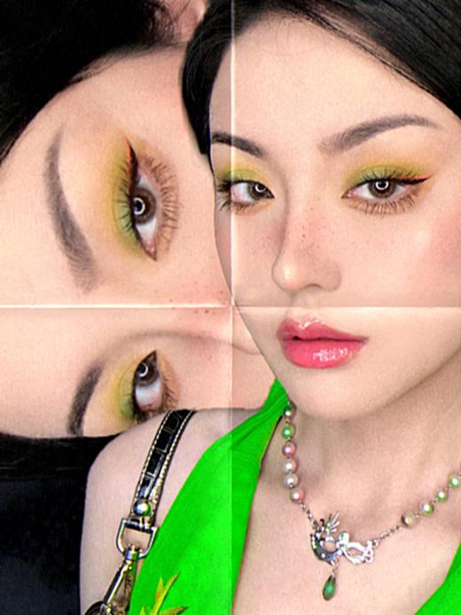 noidentity原创独立设计复古水晶面具彩色珍珠项链y2k锁骨链 商品图1