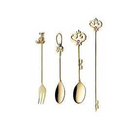 精致金属杯勺 elfin 高桑金属杯勺 皇冠/丝带/爱心熊/魔法棒