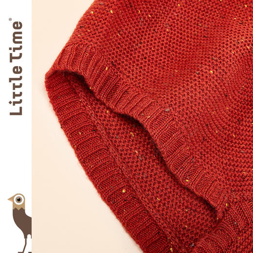 littletime童装连帽围巾 2020冬新款橘红可爱中长款围巾保暖 商品图3