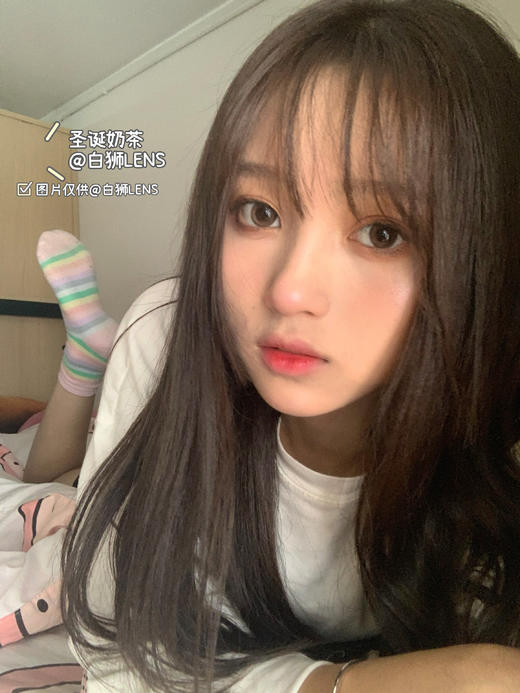 winni旗下【白狮推荐！】Hebe Brown圣诞奶茶｜白狮X王涵同款｜年抛 包装14.5 实际14.3mm效果放大直径 没有很夸张但也不小｜眼睛中等都可尝试｜韩国icodi工厂 商品图14